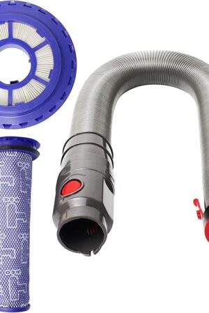 DC41 Replacement Hose and DC41 Filter Replacement Compatible with Dy.son DC41, DC65, DC66, UP13, UP20 Animal, Multi Floor and Ball Vacuum, Vacuum Cleaner Hose (60cm to 350cm Long）, Gray