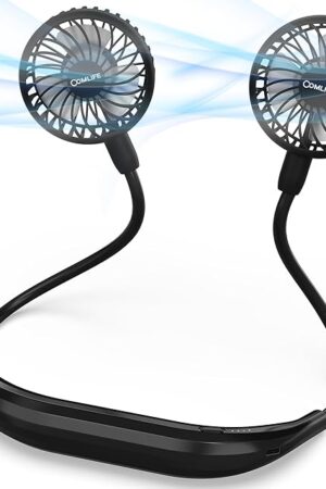 COMLIFE Portable Neck Fan, Hands Free Wearable Personal Fan, 360° Adjustable Ultra Quiet