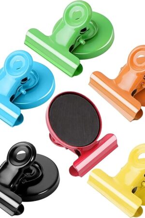 VNDUEEY 6 Pack Fridge Magnets Refrigerator Magnets, Magnetic Clips for Whiteboard, Magnet Clips for Kitchen Office Organizing & Decorating