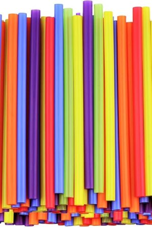Comfy Package [200 Count] 10 mm Jumbo Smoothie Straws, 8.5" High Plastic Boba Straws - Assorted Colors