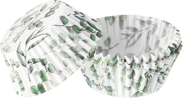 WILLBOND 300 Count Cupcake Liners Greenery Cupcake Wrappers Baking Cups Green Baking Liners Holders for Baby Shower Wedding Bridal Showers Birthday Party Decorations(Standard Size)