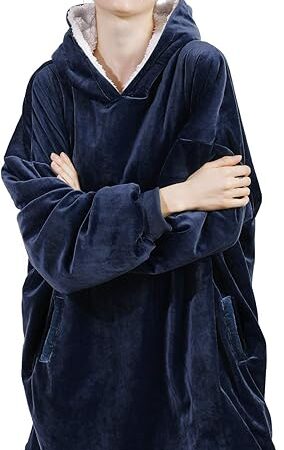 AmyHomie Blanket Sweatshirt,Oversized Sherpa Hooded Blanket Hoodie,Fleecehug Hoodie Wearable Blanket for Women Men Kids