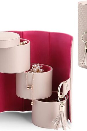 Vlando Viaggio Small Jewelry Case Box, Travel Essential Accessories for Women, Gifts for Travelers Couples Mom Friends, Bridesmaid