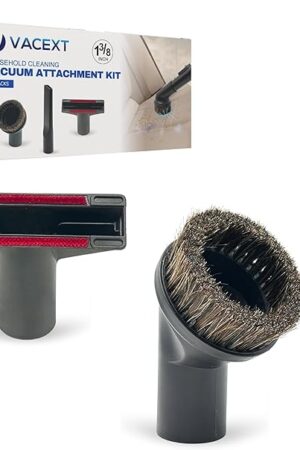 1-3/8'' Vacuum Brush Attachments for Shark, Miele & Most Canister/Handheld Vacuums – Crevice Tool, Upholstery & Horsehair Dusting Brushes - Pet Hair Removal Attachment