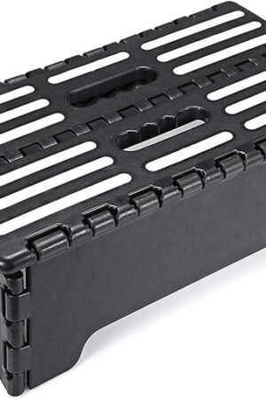 5 Inch Folding Step Stool with Non-Slip Mat. Made of Incombustible Plastic, Can Withstand Over 250 Pounds. Collapsible Step Suitable for Kitchen, Bathroom, Bedroom, Camping, Travel ect