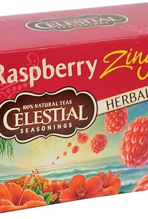 Celestial Seasonings Herbal Tea Caffeine Free Raspberry Zinger - 20 Tea Bags - Case of 6