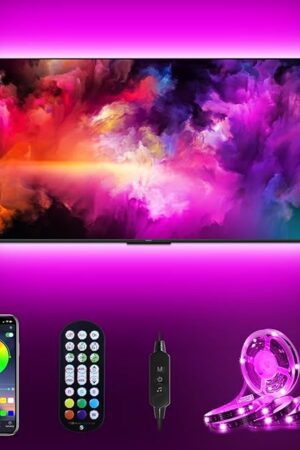 Daymeet TV LED Backlight, 9.8ft for TV Behind 32-60 inch TV Led Lights for Monitor Backlight RGB Led Light Strip, USB Powered Lights with Remote Music Sync Bluetooth APP Control