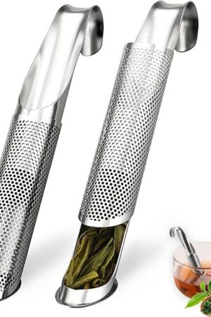 2 Pack Tea Infusers, Extra Fine Mesh Tea Strainer for Loose Tea, Stainless Steel Long Handle Tea Steeper Diffuser for Leaf Tea, Coffee, Spices, Seasonings