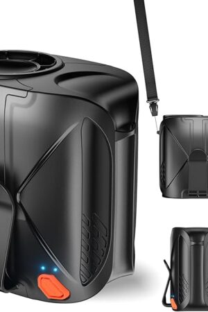 2025 Portable Waist Fan - 10000mAh, 6 Speeds 16000RPM Strong Airflow Shirt Belt Fan, 40H Runtime Rechargeable Hands-Free Clip on Personal Body Neck Fan for Outdoor, Camping, Jobsite, Hiking, Black