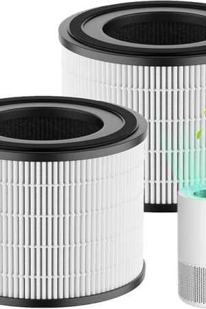 AP-S0610L Filter Replacement, 3-in-1 H13 True HEPA & Activated Carbon Filter, Compatible with MOO-KA AP-S0610L Air Purifier, 2 Pack