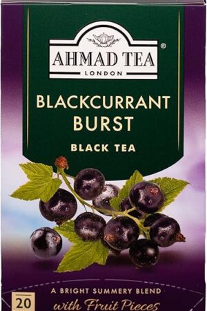 Ahmad Tea Blackcurrant Burst Black Tea, 20-Count Boxes (Pack of 1)