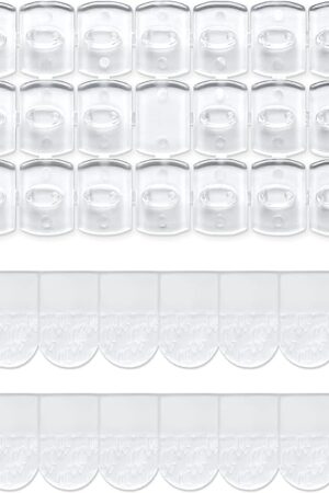 100 Mini Clear Light Clips with 120 Adhesive Strips, Damage-Free Indoor Mini Wall Hooks for Hanging, Removable Clips for Decoration