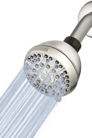 Waterpik XAS-619E PowerPulse Shower Head Brushed Nickel DIY Installation Features Powerful Therapeutic Strength Massage Setting, Easy Clean Anti-Clog Nozzles