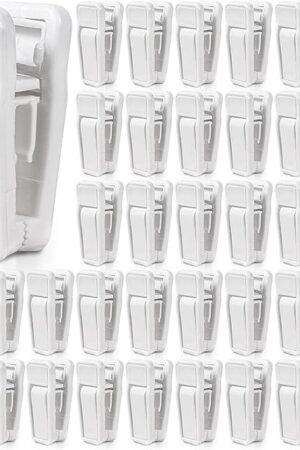 40 Pcs Plastic Baby Hanger Clips Slim-line Finger Clips Set for Clothes Hanger Velvet Hanger (White)