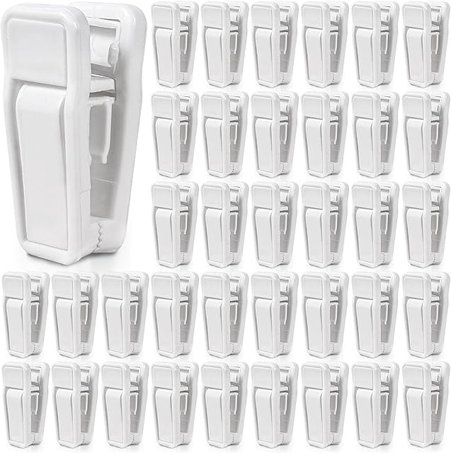 40 Pcs Plastic Baby Hanger Clips Slim-line Finger Clips Set for Clothes Hanger Velvet Hanger (White)