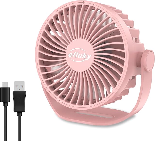 efluky USB Small Desk Fan Portable Mini Fan
