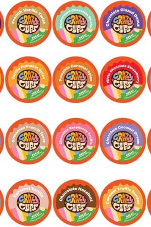 Crazy Cups Flavored Decaf Coffee Single Serve Cups For Keurig K Cup Brewer Variety Pack Sampler, 20 Count (Pack of 1)