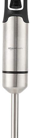 Amazon Basics Multi-Speed Immersion Hand Blender for Kitchen Mixing, Smoothies, Soups, 500 Watt Powerful, Silver
