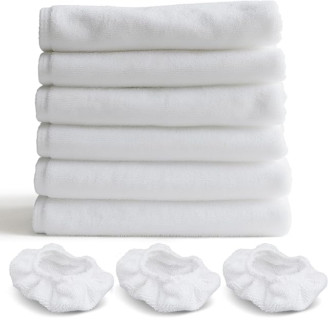 6 Pack Microfiber Mop Pads and 3 Pack Ironing Cloths Set Replacement, Compatible Steam Cleaner STC-EU168, Washable and Reusable