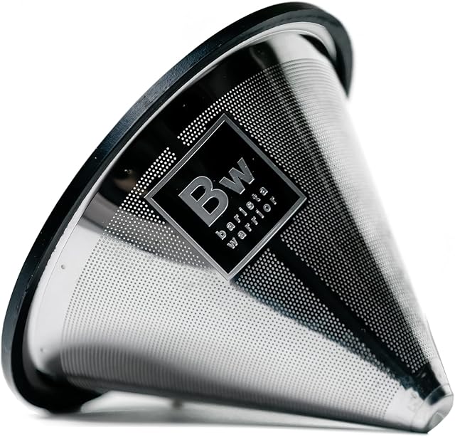 Barista Warrior Compatible for Chemex & Hario V60 Pour Over Coffee Filters - Reusable Stainless Steel - Best Coffee Maker and Bar Accessories (Silver)