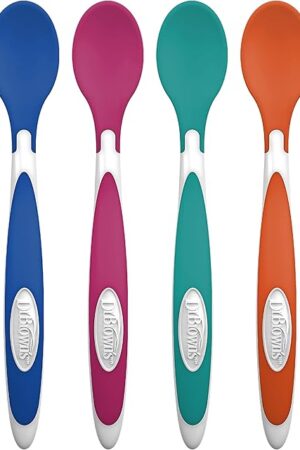 Dr. Brown's TempCheck Temperature Color-Changing Spoons for Babies and Toddlers, BPA Free, 4 Count (Pack of 1)