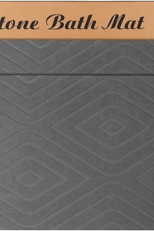 2 Pack Stone Bath Mat, Diatomaceous Earth Shower Mat, Non-Slip Super Absorbent Quick Drying Bathroom Kitchen Floor Mat, 24x15, Grey