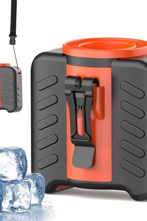 10000mAh Portable Personal Waist Neck Rechargeable Fan, 5 Speeds 10500RPM Turbo Airflow, 25-Hour Runtime, Versatile Personal Hands-Free & Wearable Clip Belt Fan for Camping, Jobsite, Outdoor, Travel