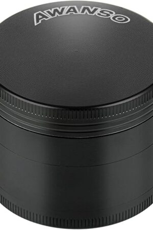 2" Grinder, 3-Piece 4-Part Design, Screen-Free, Durable Zinc Alloy, Black
