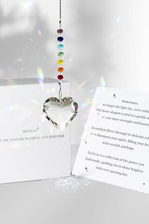 Birthday Gifts for Women Friendship, New Beginning Gifts for Her Friends Coworkers Her Wife Mom Daughter Sister Aunt Heart Crystals Suncacther
