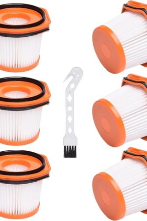 6Pcs Replacement for Shark WS620 WS632 WS630 Filter,Compatible With Shark Wandvac System WS633 WS632RGBRN WS632PKBRN WS632GNBRN WS632GDBRN WS632BLBRN, Replacement to Part # XFFWV360