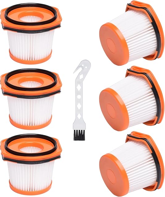 6Pcs Replacement for Shark WS620 WS632 WS630 Filter,Compatible With Shark Wandvac System WS633 WS632RGBRN WS632PKBRN WS632GNBRN WS632GDBRN WS632BLBRN, Replacement to Part # XFFWV360