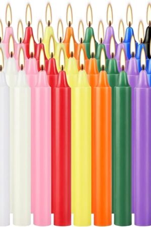 40 Pack Mini Taper Spell Candle-4 Inch Multi-Colored Candle Sticks-for Home Decor Kitchen Decor Wedding Decoration-10 Colours