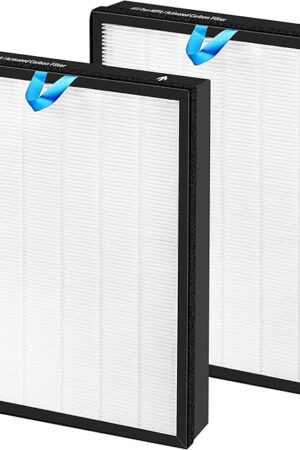 Vital 100S Replacement Filter for LEVOIT Smart WiFi Vital 100S Air Purifier, 3-in-1 True HEPA and High-Efficiency Activated Carbon Filters, Part# Vital 100S-RF, 2 Packs, White