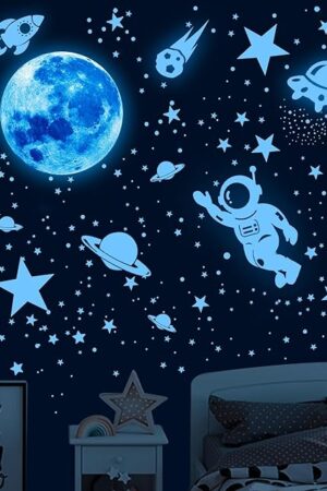 530Pcs Glowing Stars for Ceiling,Glow in The Dark Stars,Space Wall Decals Solar System Galaxy Planets Wall Stickers for Kids, Wall Decor for Girls Kids Bedroom Nursery Birthday Party Favor
