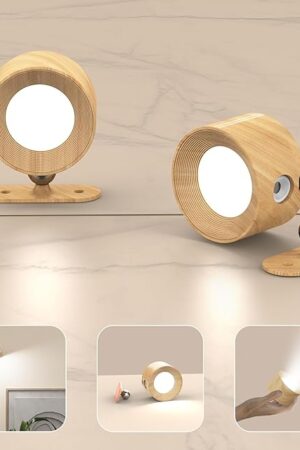 2Pack Battery Operated Wall Sconce, 3 Color Modes 3 Brightness Levels 360°Rotation Lighting Touch Control, Wall Mounted Lamp LED Wall Lights for Bedroom Reading Bedside, Wall Sconces Set of Two