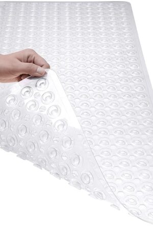 Bath Mat Non Slip with Suction Cups, Drain Holes, Machine Washable