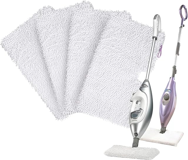 4 Pack Microfiber Steam Pocket Mop Pads Compatible for Shark Rectangle Mop Head S3500 Series,S3501,S3601,S3550,S3901,S3801,SE450,S3801CO, S3601D,SE450, Model # P119W,Machine Washable
