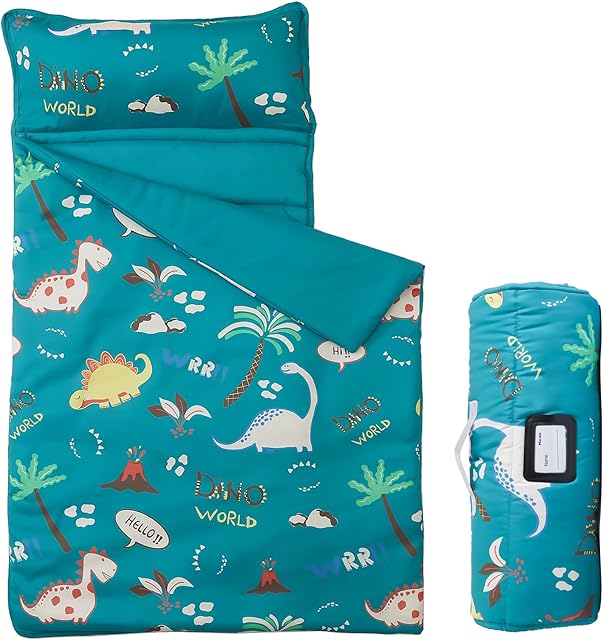 MORAIS Toddler Nap Mat with Removable Pillow and Blanket, 52" x 20" Lightweight and Soft Nap Mat for Preschool, Daycare, Travel Sleeping Bags for Kids