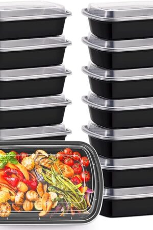 38oz Meal Prep Containers, Extra Large &Thick Food Storage Containers with Lids, Reusable Plastic,Disposable Bento Box,Stackable,Microwave/Freezer/Dishwasher Safe, BPA Free (30Pack)