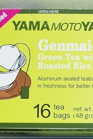 Yamamotoyama Genmai-cha Green Tea with Roasted Rice (3 Pack) | 16 Count Tea Bags | Aluminum Sealed