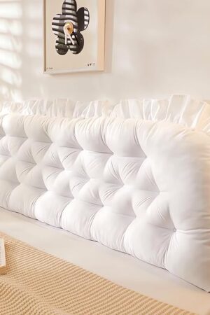 College Dorm Bed Bolster Pillow Long Reading Rectangular Headboard Pillow Backrest Support Cushion for Sitting in Bed Daybed Pillows Soft,White,Twin/90 * 50cm