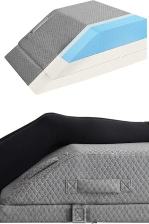 Adjustable Leg Elevation Pillows for Swelling, Cooling Gel Memory Foam Wedge Pillows for After Surgery, Sciatica Back Knee Hip Ankles Pain Relief, Leg Pillows for Sleeping Blood Circulation