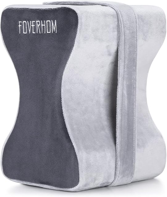 foverhom Memory Foam Knee Pillow,Orthopedic Leg Pillow for Sciatica Relief,Back Pain, Pregnancy, Leg Pain, Hip Pain and Sciatica Relief, Grey