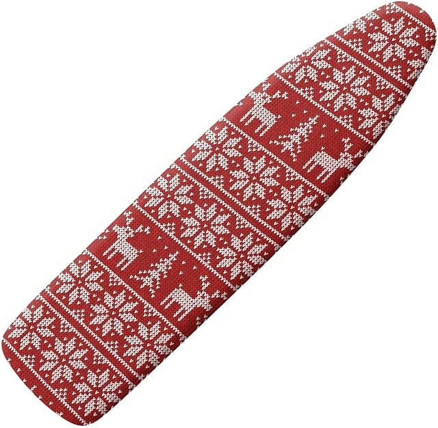 Xmas Snowflake Deer Ironing Board Cover with Thick Padding Fits Standard Size Elasticized Edges Home Decorations Easy to Install