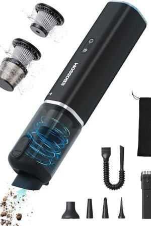 Car Vacuum with 21000Pa High Power Suction,Portable Vacuum, Handheld Vacuum Blow & Suction, aspiradora para carro, 4 in 1 Vacuum Cleaner with LED, Cordless Small Vacuum for Car,Home,Pet,Office