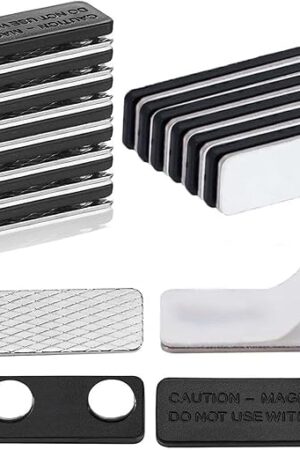 Blackout Blind Accessory,12Pair Magnetic Closure with Adhesive(Metal Board with Adhesive+Magnetic Board Without Adhesive),Magnet Clamp for Blackout Window Cover,Black Out Window Curtains and Shades
