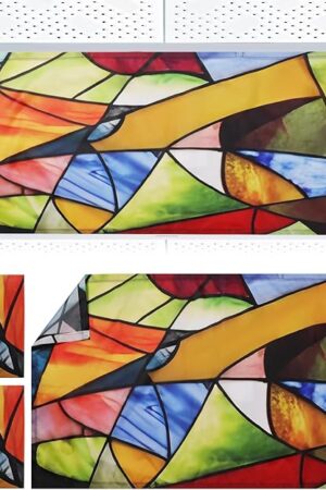2pcs Fluorescent Light Covers - Light Covers for Ceiling Lights Classroom, Magnetic Light Filters for Office, Hospitals, Home 4 x 2 Feet (color art)