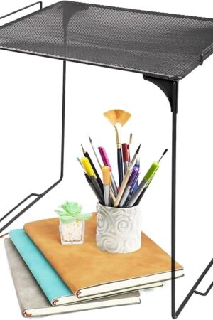 Versatile Metal Mesh Organizer Shelf, Stackable, for Standard Size School Lockers, Also for Gym and Work Lockers, or Even Kitchen Cabinets & Under Sink Organization
