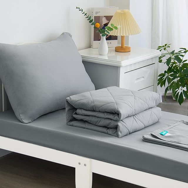 Biloban 4-Piece Ultra Soft Toddler Bedding Set Toddler Crib Sheet Set Grey
