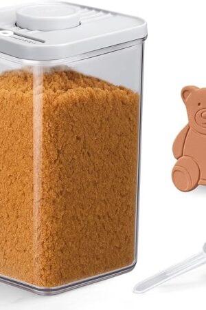 Airtight Brown Sugar Container 2.7Qt/2600ml - Moisture-Proof Kitchen & Pantry Brown Sugar Keeper Container Airtight Saver Storage for Flour, Baking Supplies, Coffee with Locking Lid